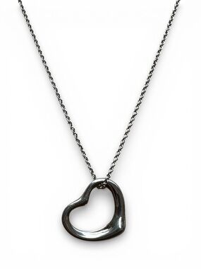 Tiffany & Co. Elsa Peretti Sterling Silver Open Heart Necklace
